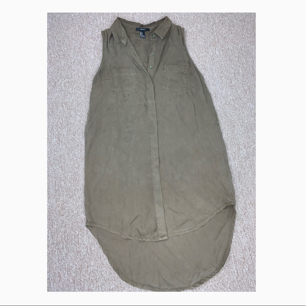 Olive Green Denim Dress from Forever21
